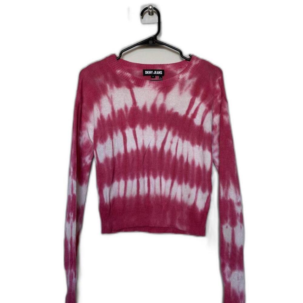 DKNY Jeans Women's Tie-Dye Sweater - Pink & White‎